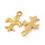 ZSS477 Zawieszka do biżuterii lilia heraldyczna 12x20mm 2szt. stal nierdzewna IP złota 18K