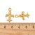 ZSS477 Zawieszka do biżuterii lilia heraldyczna 12x20mm 2szt. stal nierdzewna IP złota 18K
