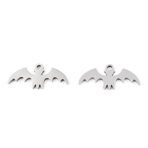 ZSS478 Zawieszka do biżuterii nietoperz 18x8mm stal nierdzewna platynowy
