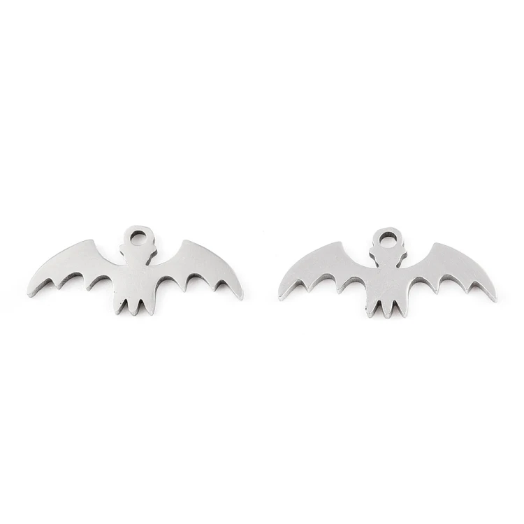 ZSS478 Zawieszka do biżuterii nietoperz 18x8mm stal nierdzewna platynowy
