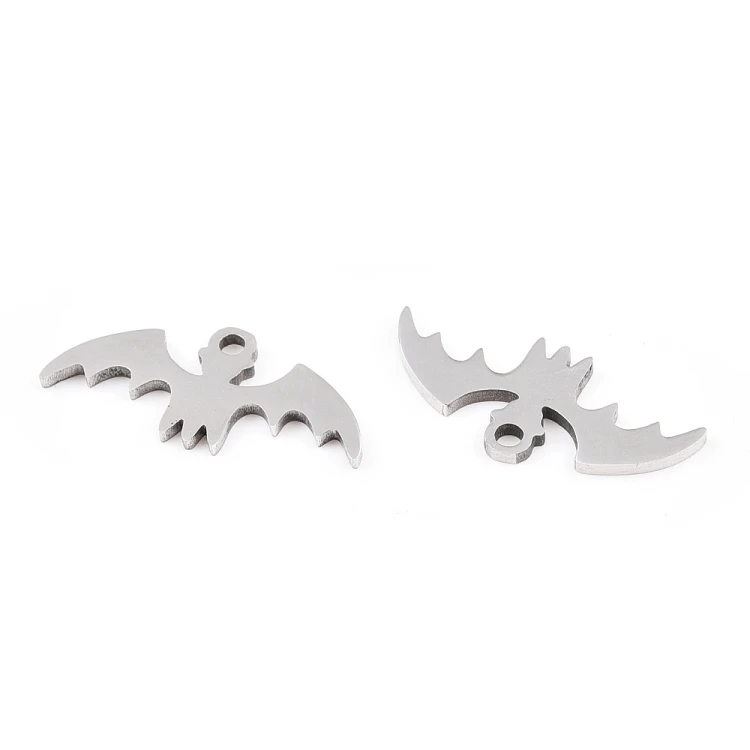 ZSS478 Zawieszka do biżuterii nietoperz 18x8mm stal nierdzewna platynowy