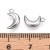ZSS479 Zawieszka do biżuterii księżyc 6x10mm stal nierdzewna platynowy
