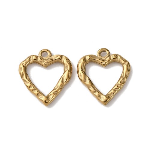 ZSS482 Zawieszka do biżuterii serce 16x18mm stal nierdzewna PVD złote