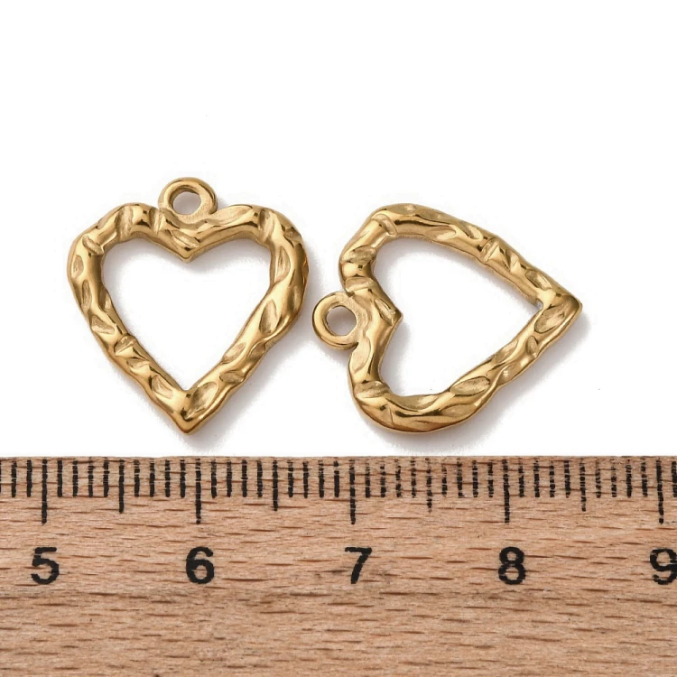 ZSS482 Zawieszka do biżuterii serce 16x18mm stal nierdzewna PVD złote
