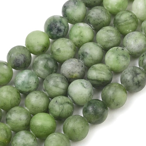 JAD187 Jadeit Taiwan kamień naturalny koraliki kule 8mm sznur 46szt zielony