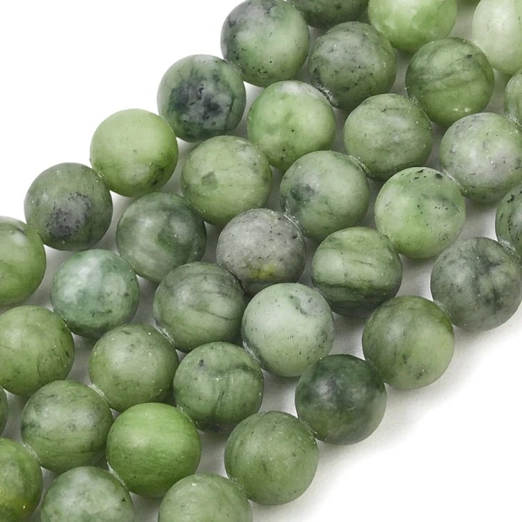 JAD187 Jadeit Taiwan kamień naturalny koraliki kule 8mm sznur 46szt zielony