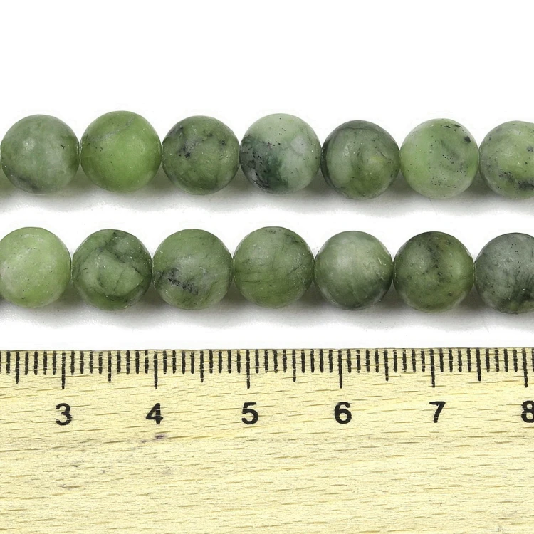 JAD187 Jadeit Taiwan kamień naturalny koraliki kule 8mm sznur 46szt zielony