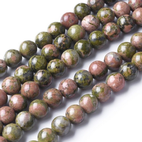 JAS104 Jaspis Unakit kamień naturalny koraliki kule 8mm sznur 45szt