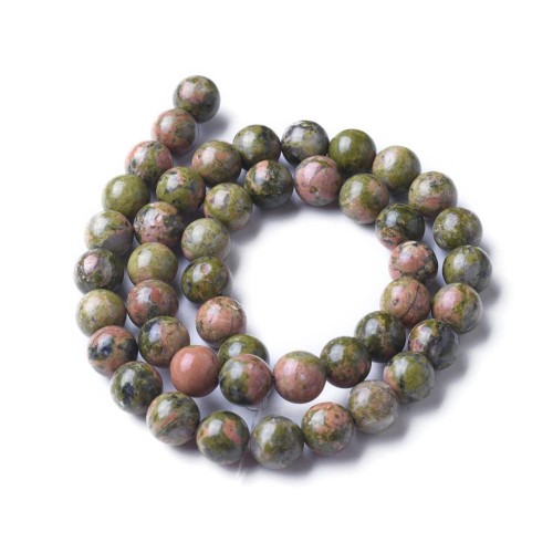 JAS104 Jaspis Unakit kamień naturalny koraliki kule 8mm sznur 45szt