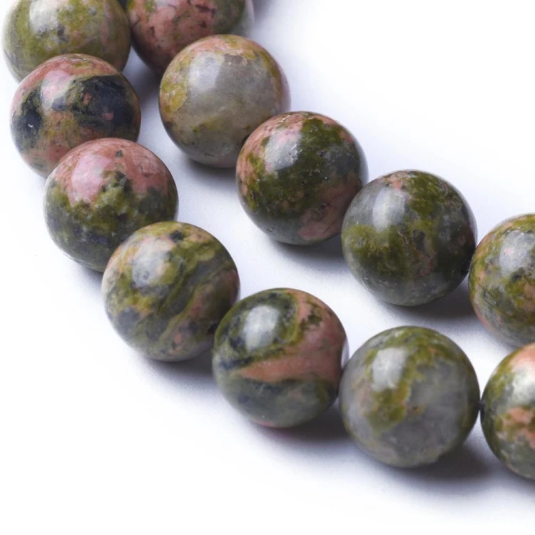JAS104 Jaspis Unakit kamień naturalny koraliki kule 8mm sznur 45szt