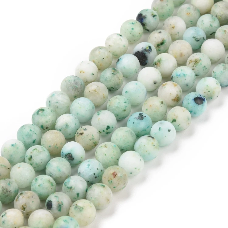 KK178 Chryzokola kamień naturalny koraliki kule 8mm sznur 49szt