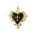 ZM101 Zawieszka metalowa do biżuterii serce krzyż 29x34mm punk gothic złote/czarne