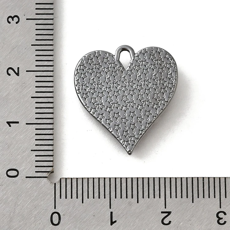 ZM103 Zawieszka metalowa do biżuterii serce czaszka 19x21mm punk gothic bordowe/grafitowe