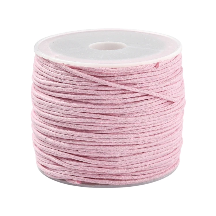 SW101 Sznurek bawełniany woskowany 1mm rolka 20m - różowy