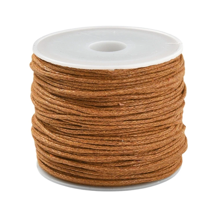 SW102 Sznurek bawełniany woskowany 1mm rolka 20m - brązowy
