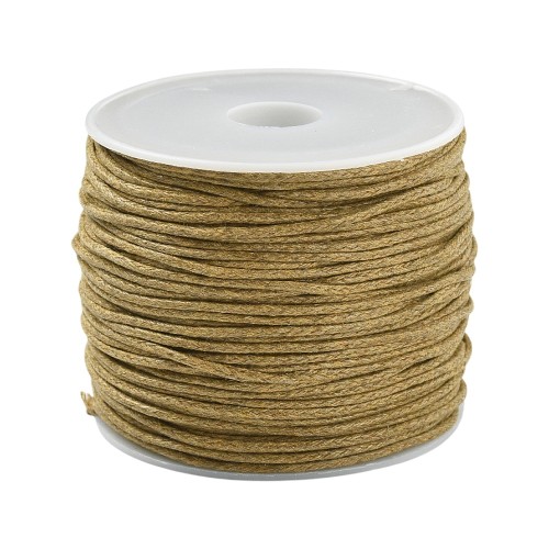 SW103 Sznurek bawełniany woskowany 1mm rolka 20m - naturalny
