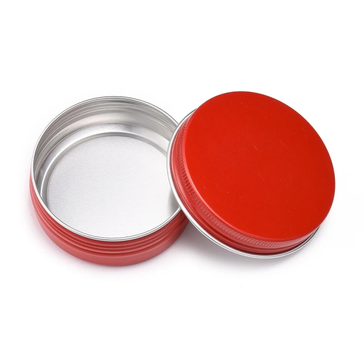 SP48 Pojemnik słoik słoiczek aluminiowy zakręcany 66x25mm 60ml czerwony