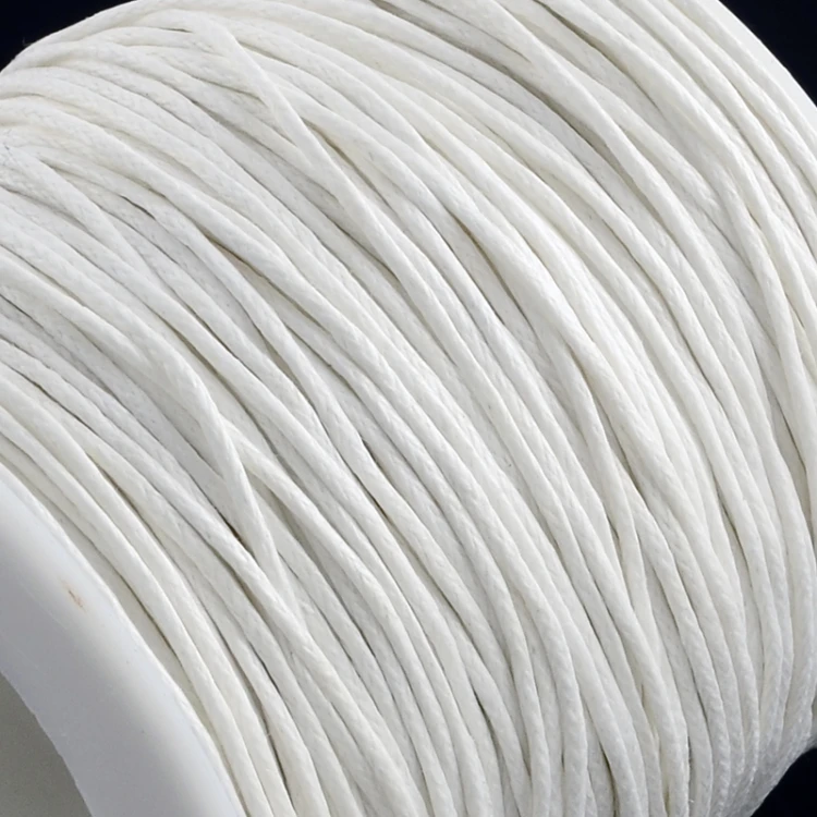 SW104 Sznurek pleciony bawełniany woskowany 1mm rolka 90m - biały