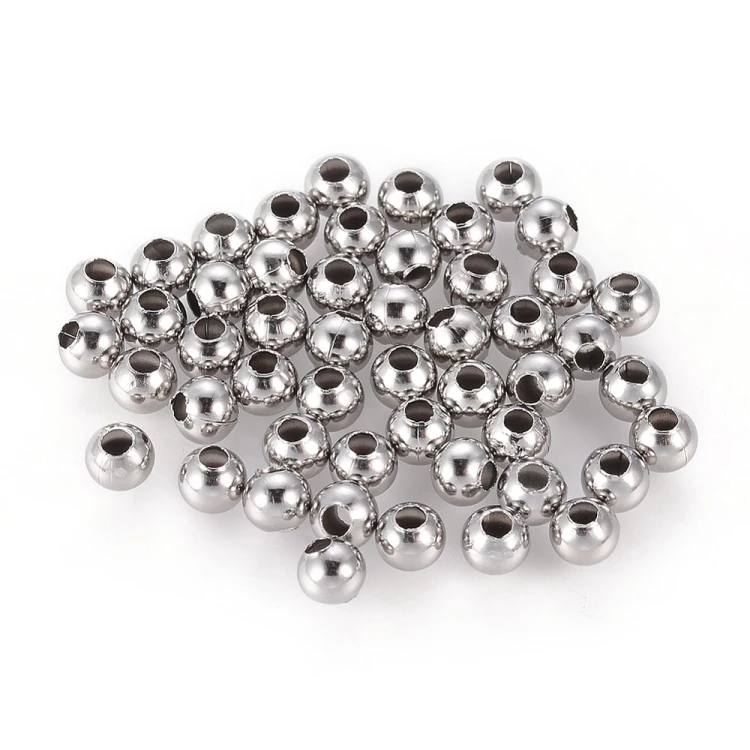 KPM67 Koraliki kuleczki przekładki 2x2mm 20szt stal nierdzewna