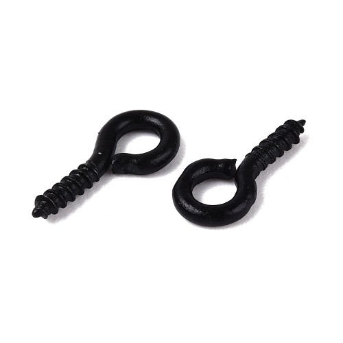 HAW66 Haczyki montażowe z gwintem i oczkiem 5x10mm 50szt czarne