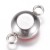 LAC406 Łącznik ozdobny z kamieniem 01x18mm stal nierdzewna platynowy