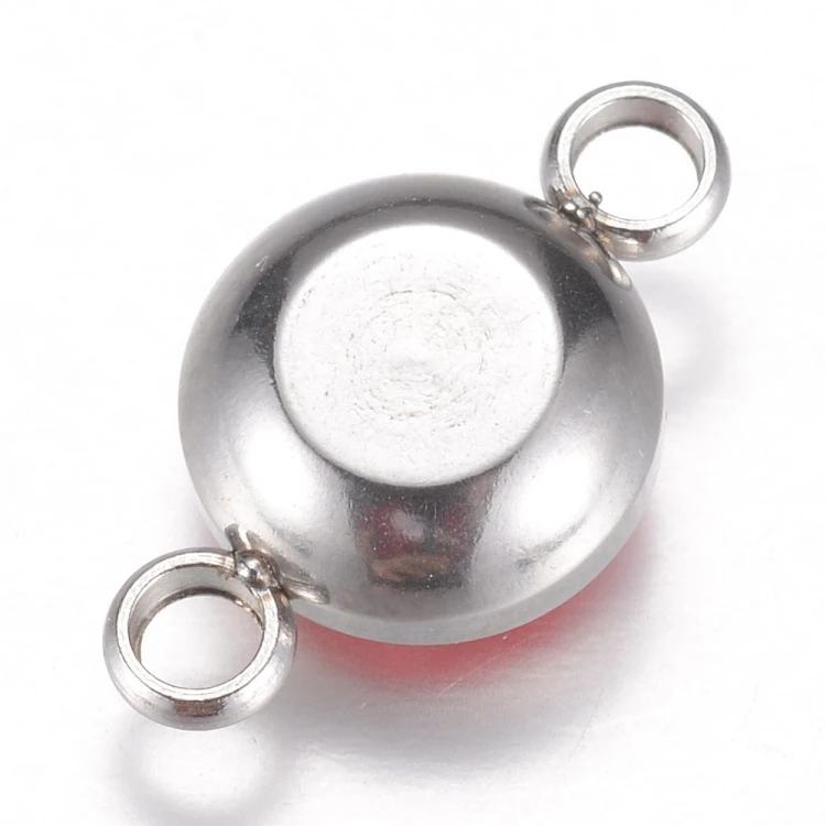 LAC406 Łącznik ozdobny z kamieniem 01x18mm stal nierdzewna platynowy