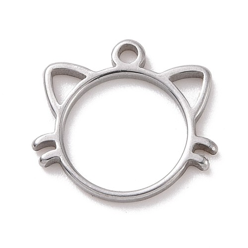ZSS494 Zawieszka kot kotek 11x10mm stal nierdzewna szlachetna
