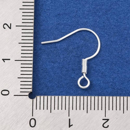 big81 Bigle otwarte 17x17mm z sprężynką mosiężne 10szt - srebrne