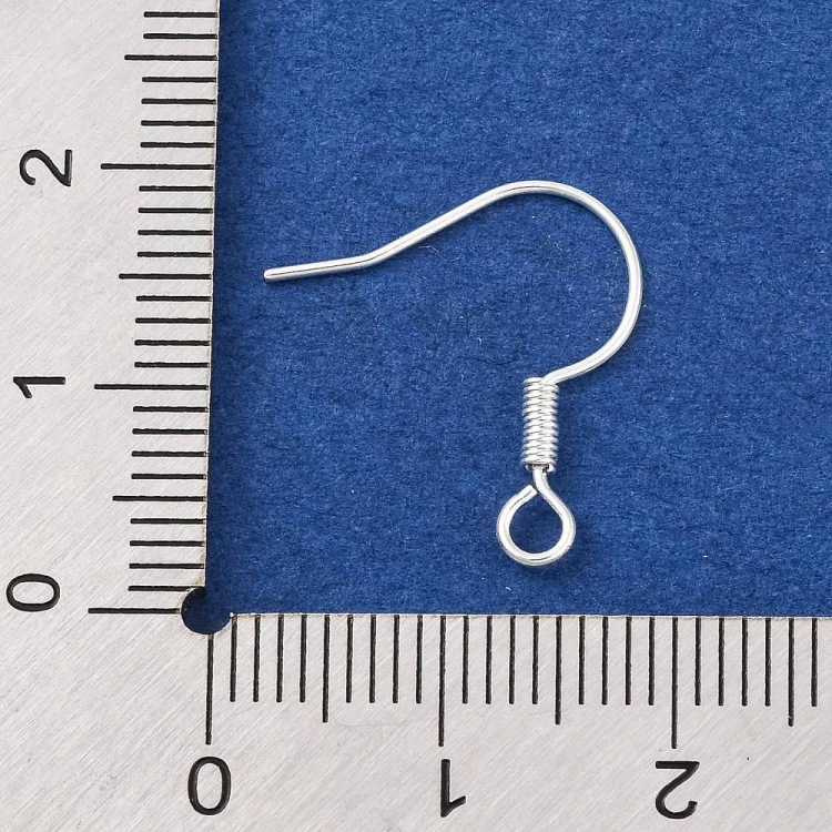 big81 Bigle otwarte 17x17mm z sprężynką mosiężne 10szt - srebrne