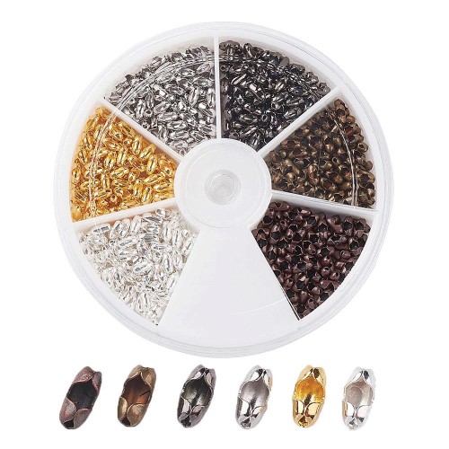 ZPF88 Zestaw łączniki do łańcuszka kulkowego 5x2mm mix