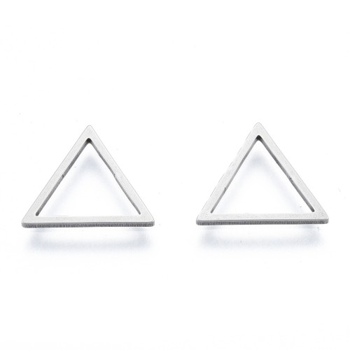 LAC411 Łącznik zawieszka do biżuterii trójkąt 14x12mm stal nierdzewna 2szt - platynowy