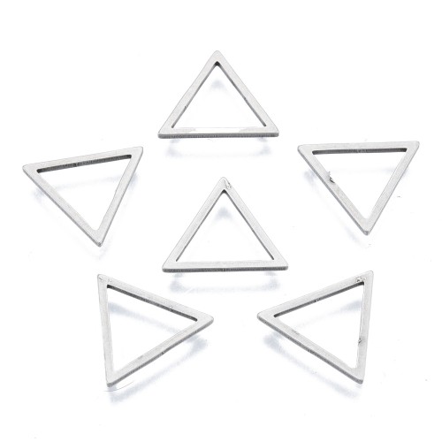 LAC411 Łącznik zawieszka do biżuterii trójkąt 14x12mm stal nierdzewna 2szt - platynowy