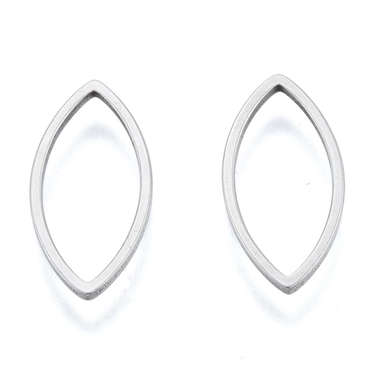 LAC413 Łącznik zawieszka do biżuterii oko 8x17mm stal nierdzewna 2szt - platynowy
