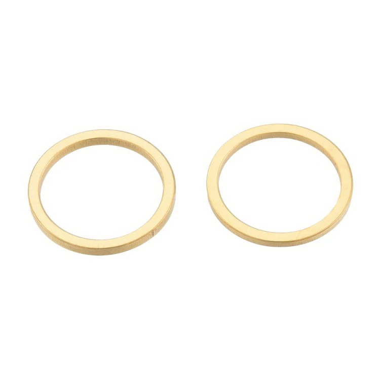 LAC416 Łącznik zawieszka do biżuterii kółko koło 12mm stal nierdzewna 2szt - złoty