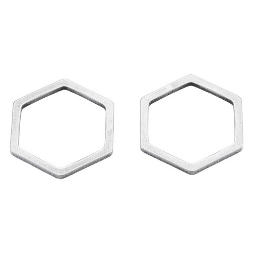 LAC417 Łącznik zawieszka do biżuterii heksagon 12x13mm stal nierdzewna- platynowy