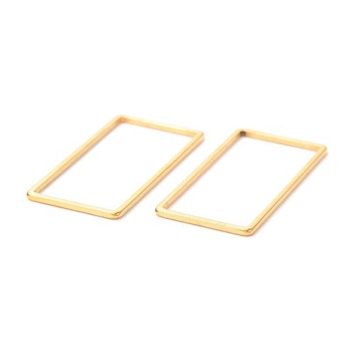 LAC421 Łącznik zawieszka do biżuterii prostokąt 13x25mm stal nierdzewna 2szt- złoty