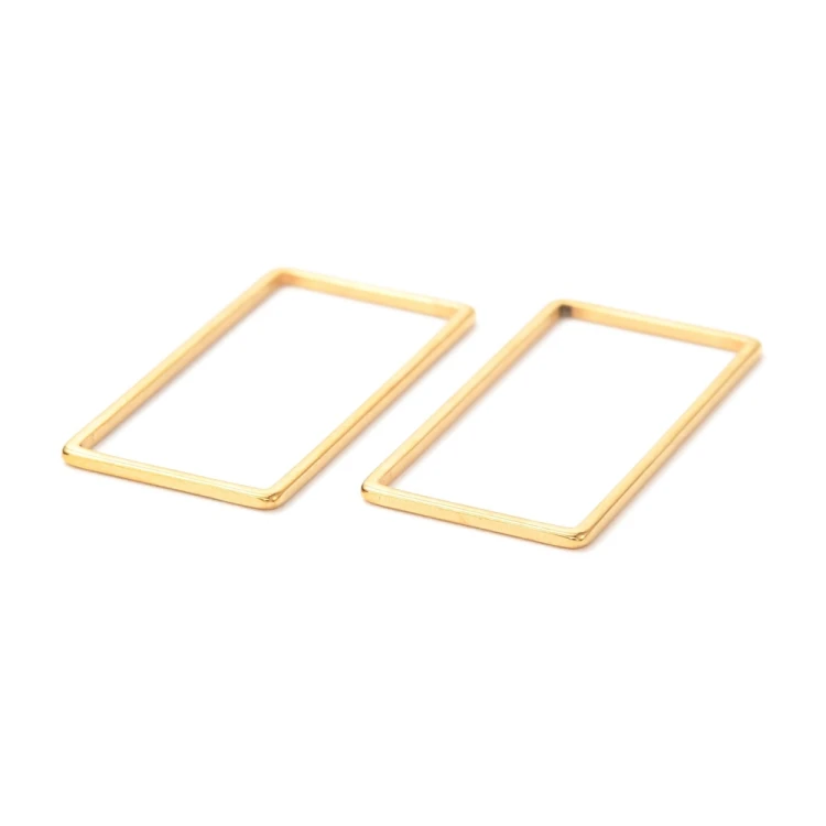 LAC421 Łącznik zawieszka do biżuterii prostokąt 13x25mm stal nierdzewna 2szt- złoty