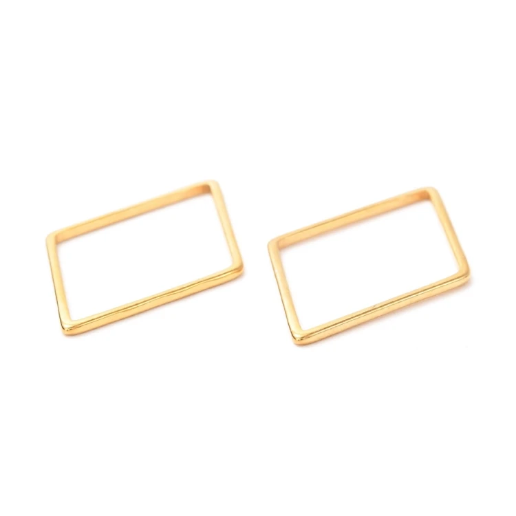LAC422 Łącznik zawieszka do biżuterii prostokąt 16x26mm stal nierdzewna 2szt- złoty
