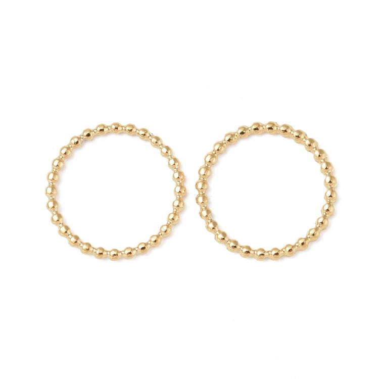 LAC424 Łącznik zawieszka do biżuterii okrągły 12,5mm stal nierdzewna (IP)- złoty 18K