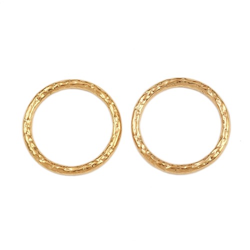 LAC430 Łącznik zawieszka do biżuterii okrągły 22mm stal nierdzewna (IP) 2szt- złoty 18K