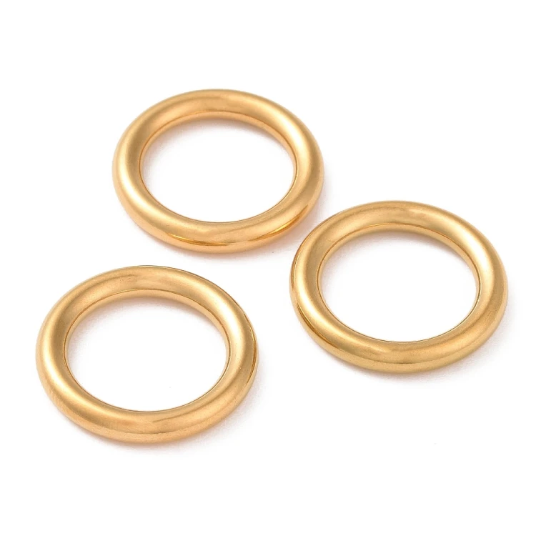 LAC432 Łącznik zawieszka do biżuterii okrągły 20mm stal nierdzewna- złoty