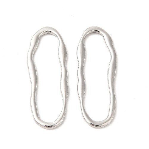 LAC435 Łącznik zawieszka do biżuterii owalny 13x35mm stal nierdzewna- platynowy