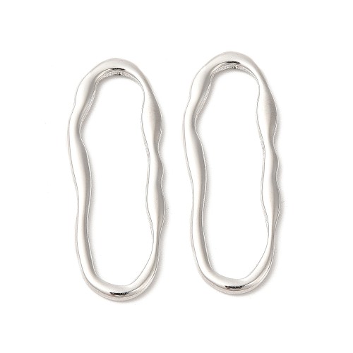 LAC435 Łącznik zawieszka do biżuterii owalny 13x35mm stal nierdzewna- platynowy