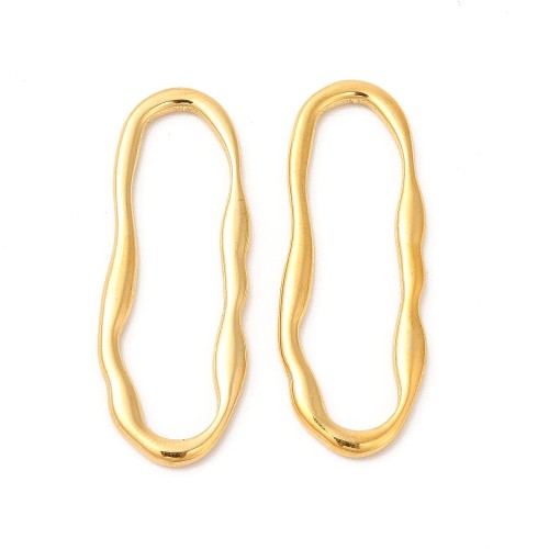 LAC436 Łącznik zawieszka do biżuterii owalny 13x35mm stal nierdzewna (IP)- złoty 18K