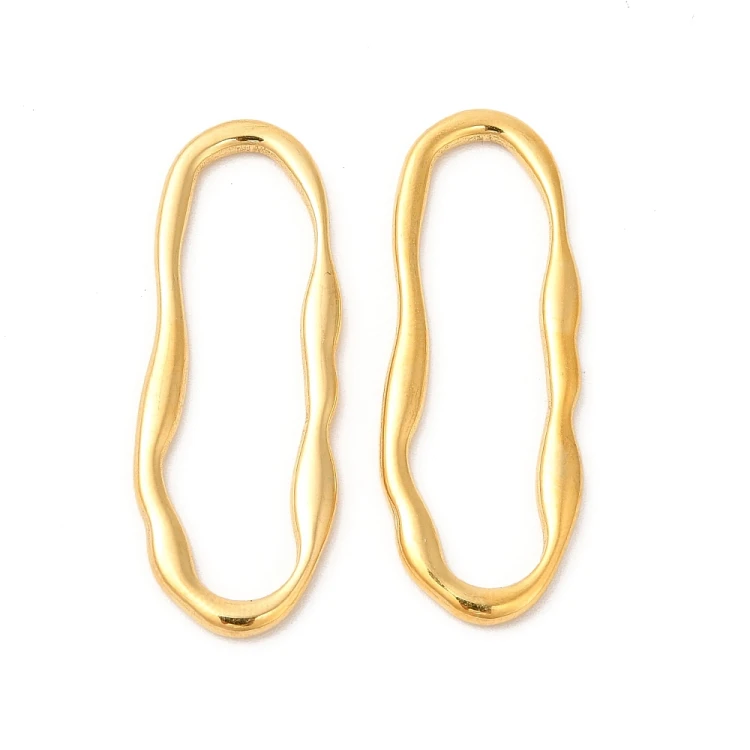 LAC436 Łącznik zawieszka do biżuterii owalny 13x35mm stal nierdzewna (IP)- złoty 18K