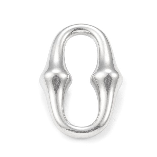 LAC437 Łącznik zawieszka do biżuterii owalny 12x18mm stal nierdzewna- platynowy
