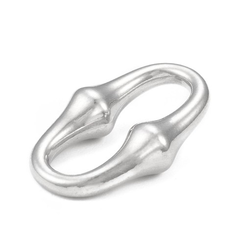 LAC437 Łącznik zawieszka do biżuterii owalny 12x18mm stal nierdzewna- platynowy