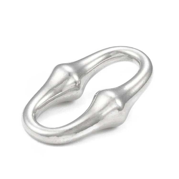 LAC437 Łącznik zawieszka do biżuterii owalny 12x18mm stal nierdzewna- platynowy