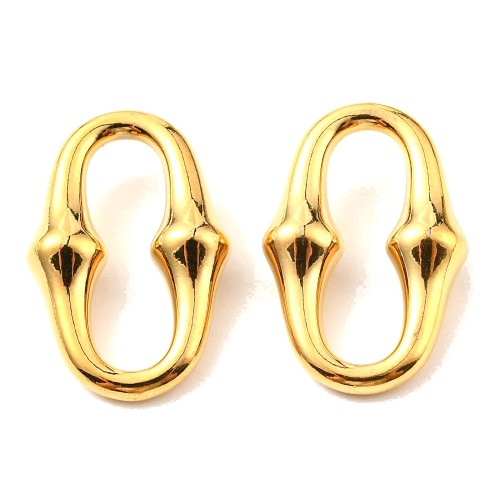 LAC438 Łącznik zawieszka do biżuterii owalny 12x18mm stal nierdzewna PVD- złoty