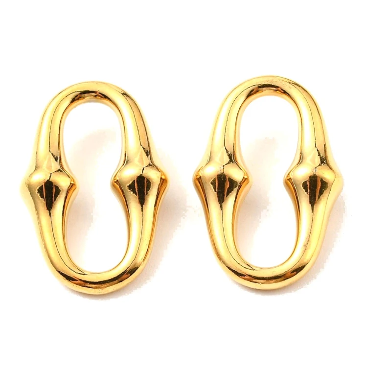 LAC438 Łącznik zawieszka do biżuterii owalny 12x18mm stal nierdzewna PVD- złoty